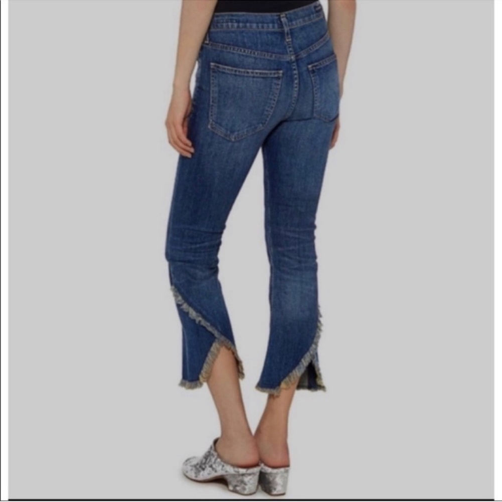 Citizens of Humanity Frayed Hem Crop Jeans Size 26 Blue High Rise Raw Hem Denim